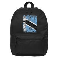 Botswana Flag Vintage Distressed Botswana 16 in Basic Backpack