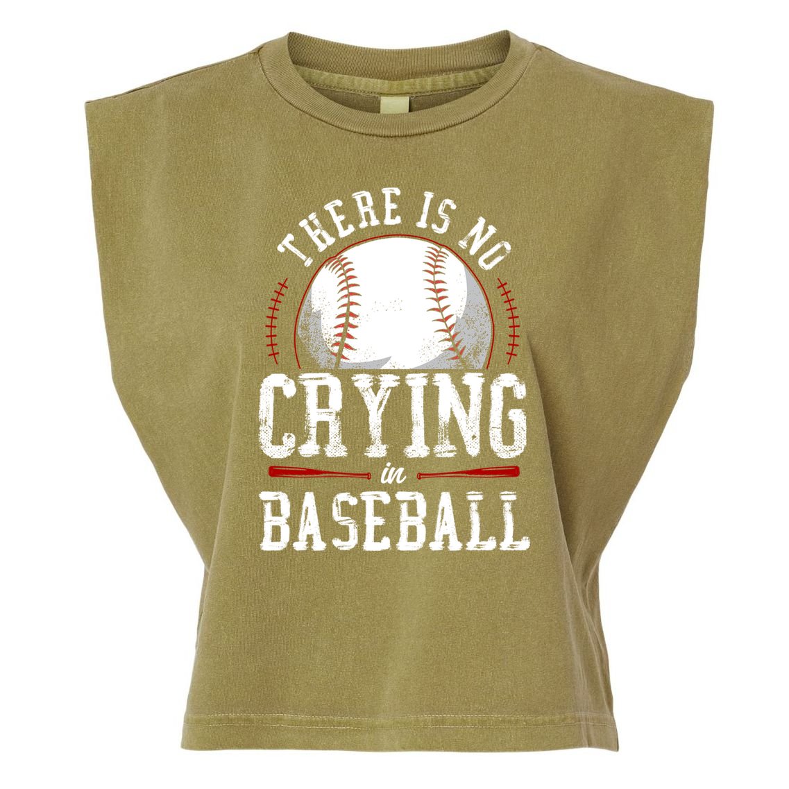 Baseball Fan Vintage There Is No Crying In Baseball Garment-Dyed Women's Muscle Tee