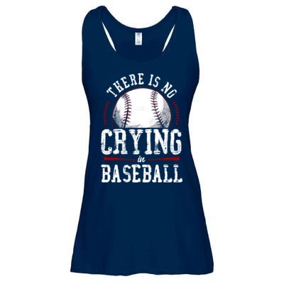 Baseball Fan Vintage There Is No Crying In Baseball Ladies Essential Flowy Tank
