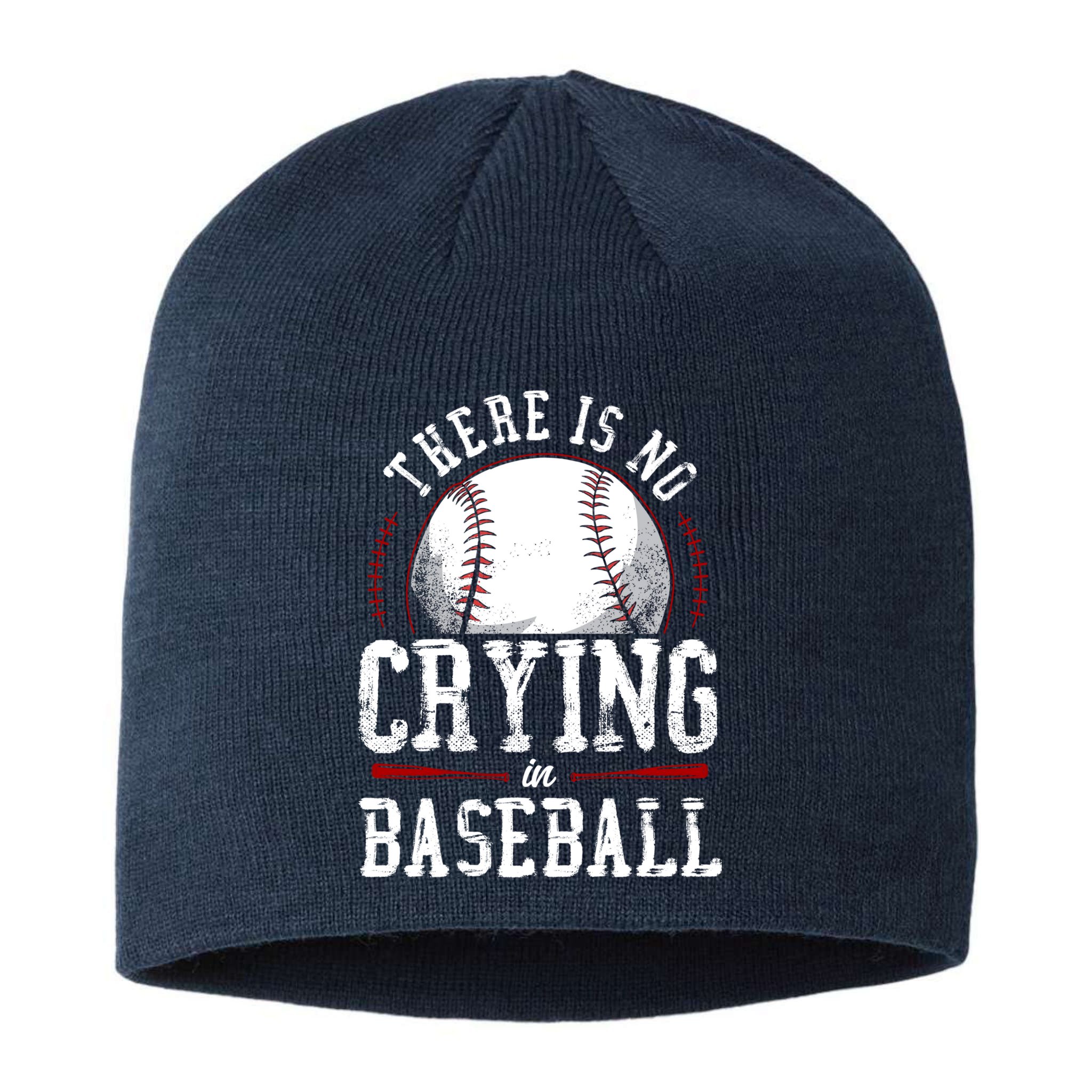 Baseball Fan Vintage There Is No Crying In Baseball Sustainable Beanie