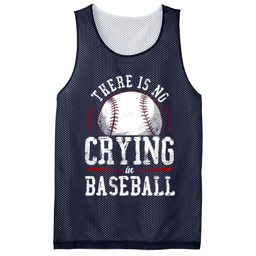 Baseball Fan Vintage There Is No Crying In Baseball Mesh Reversible Basketball Jersey Tank