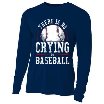 Baseball Fan Vintage There Is No Crying In Baseball Cooling Performance Long Sleeve Crew
