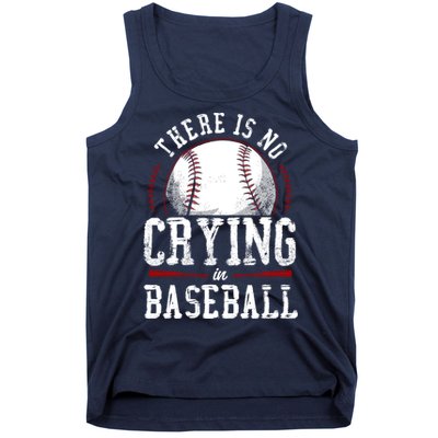 Baseball Fan Vintage There Is No Crying In Baseball Tank Top