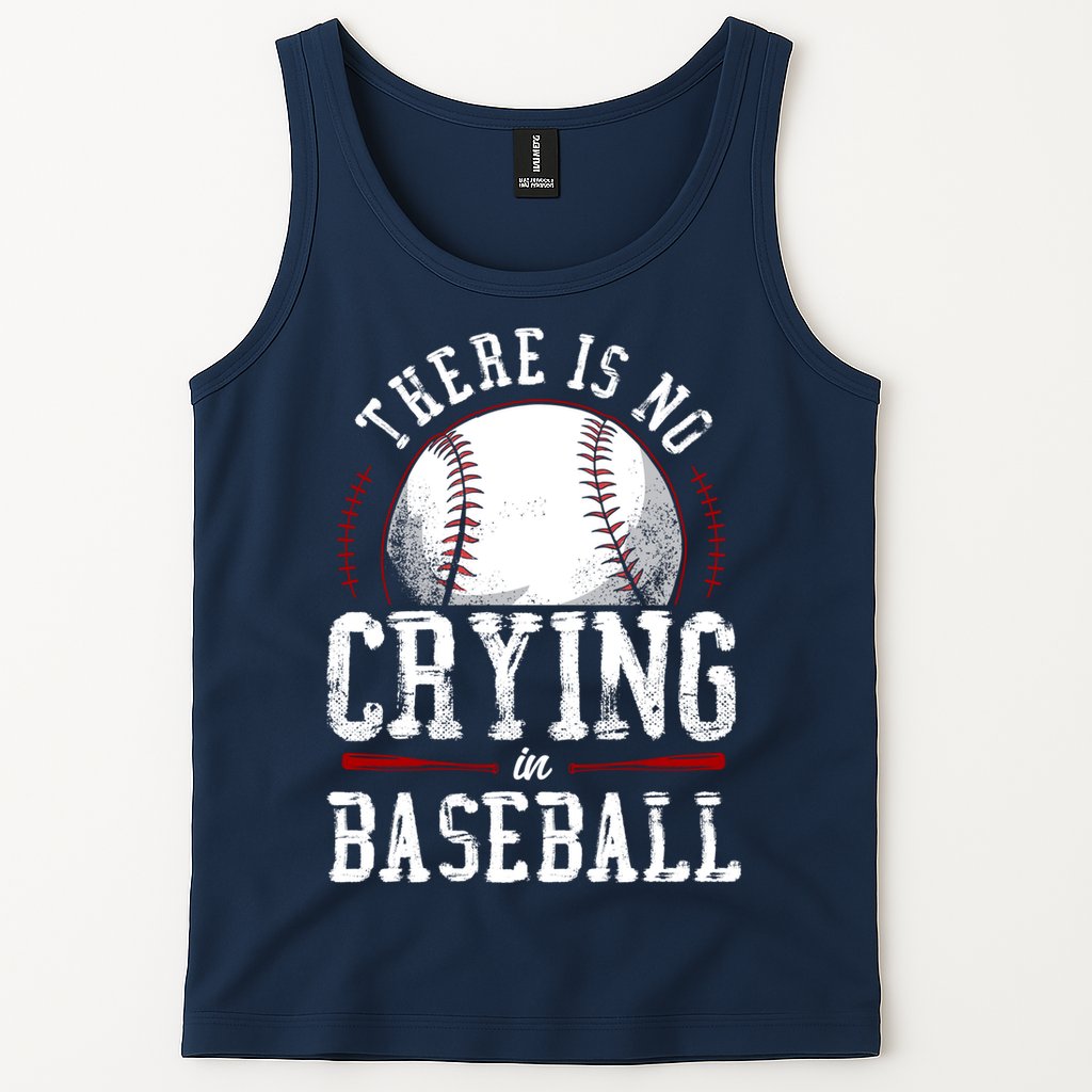 Baseball Fan Vintage There Is No Crying In Baseball Tank Top