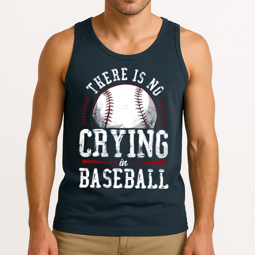 Baseball Fan Vintage There Is No Crying In Baseball Tank Top