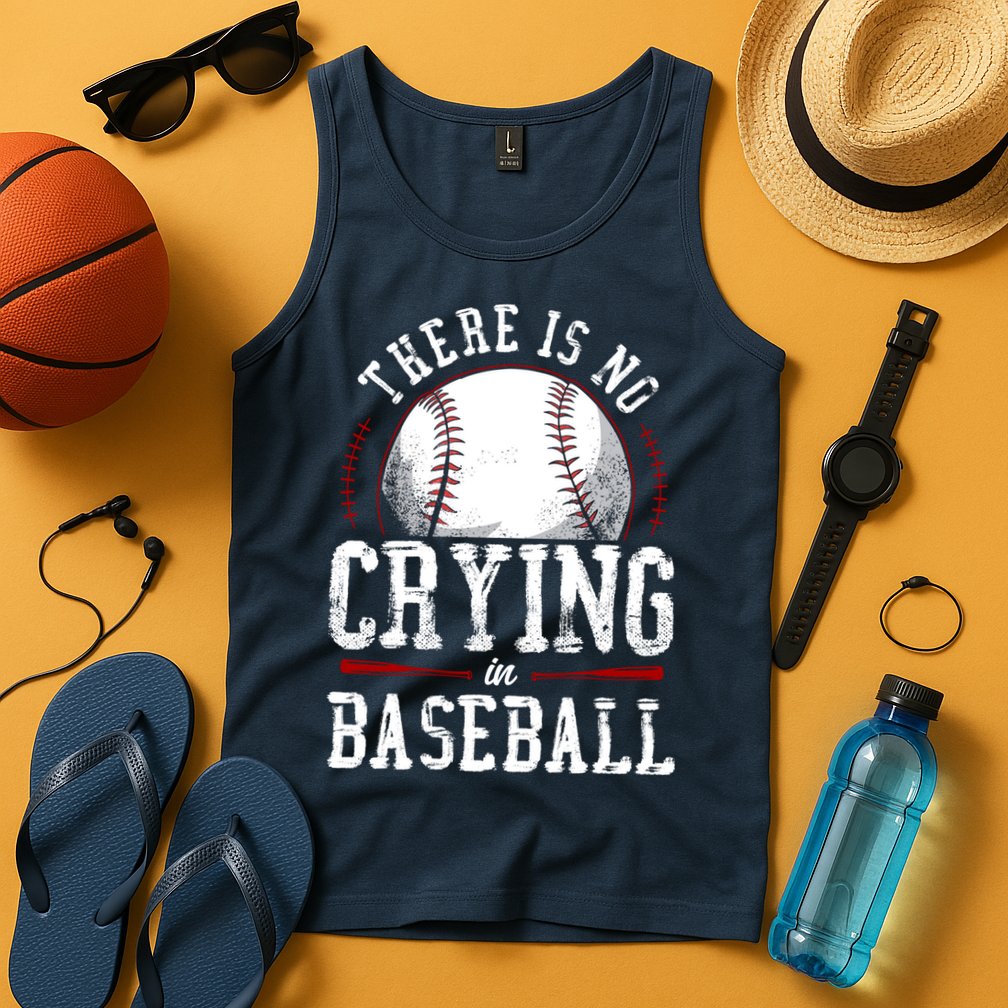 Baseball Fan Vintage There Is No Crying In Baseball Tank Top