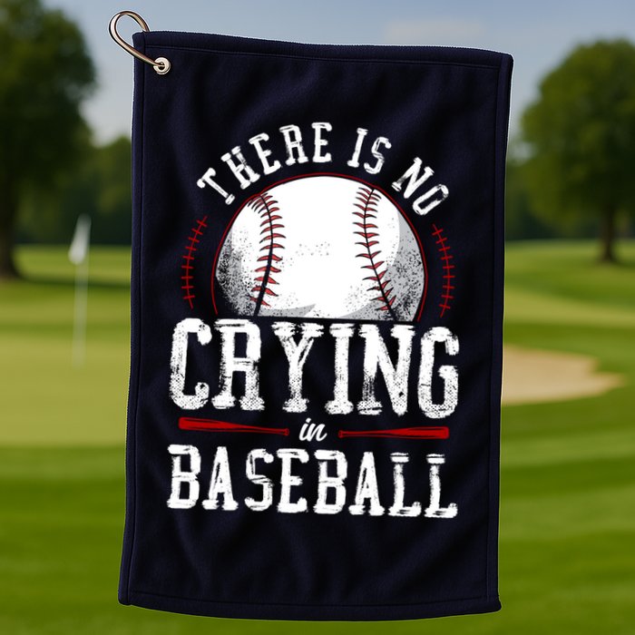 Baseball Fan Vintage There Is No Crying In Baseball Golf Towel