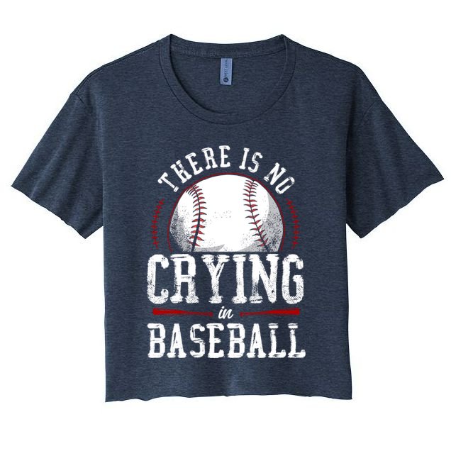 Baseball Fan Vintage There Is No Crying In Baseball Women's Crop Top Tee