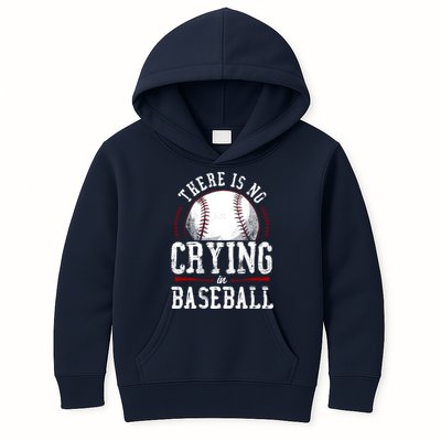 Baseball Fan Vintage There Is No Crying In Baseball Kids Hoodie