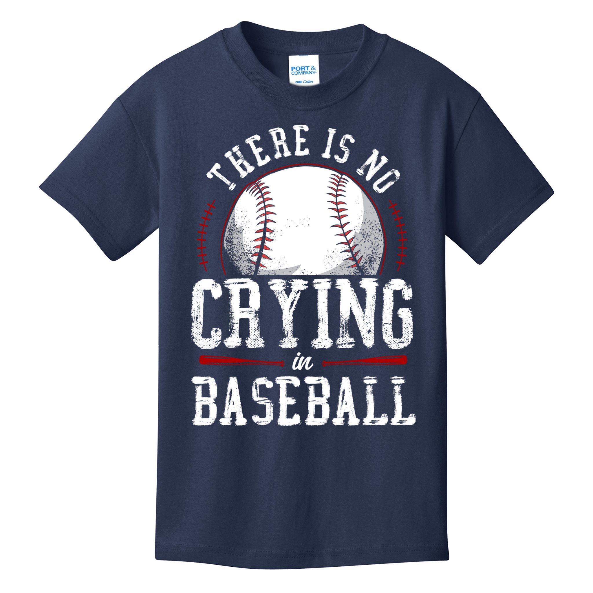 Baseball Fan Vintage There Is No Crying In Baseball Kids T-Shirt