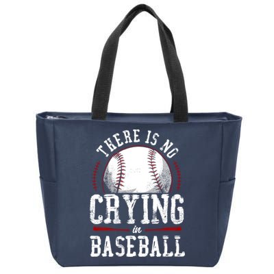 Baseball Fan Vintage There Is No Crying In Baseball Zip Tote Bag