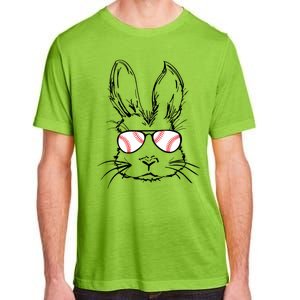 Bunny Face With Baseball Sunglasses Easter Day Gift Adult ChromaSoft Performance T-Shirt