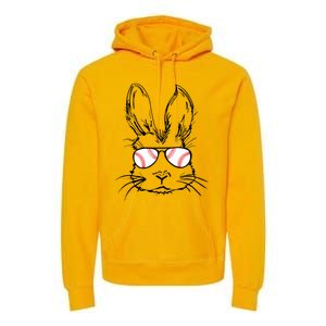 Bunny Face With Baseball Sunglasses Easter Day Gift Premium Hoodie