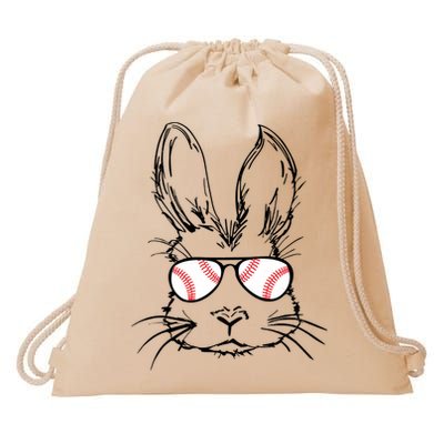 Bunny Face With Baseball Sunglasses Easter Day Gift Drawstring Bag