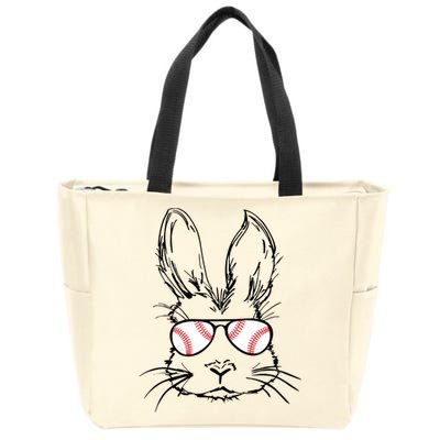 Bunny Face With Baseball Sunglasses Easter Day Gift Zip Tote Bag