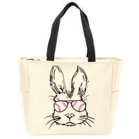 Bunny Face With Baseball Sunglasses Easter Day Gift Zip Tote Bag