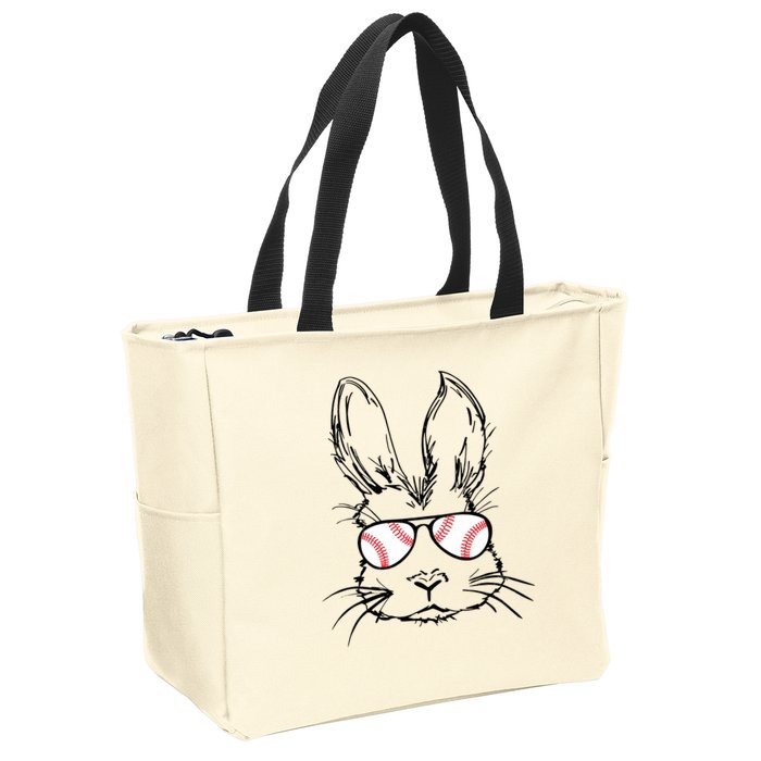 Bunny Face With Baseball Sunglasses Easter Day Gift Zip Tote Bag