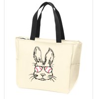 Bunny Face With Baseball Sunglasses Easter Day Gift Zip Tote Bag