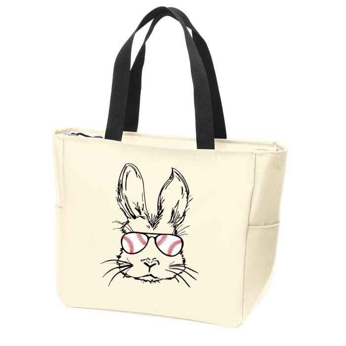 Bunny Face With Baseball Sunglasses Easter Day Gift Zip Tote Bag