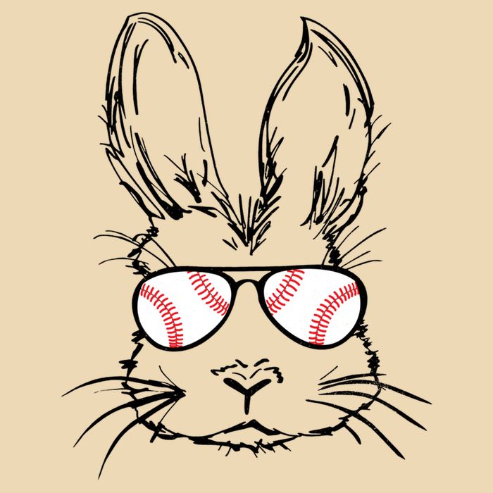 Bunny Face With Baseball Sunglasses Easter Day Gift Zip Tote Bag