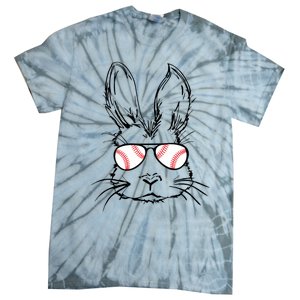 Bunny Face With Baseball Sunglasses Easter Day Gift Tie-Dye T-Shirt