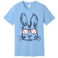 Bunny Face With Baseball Sunglasses Easter Day Gift Premium T-Shirt