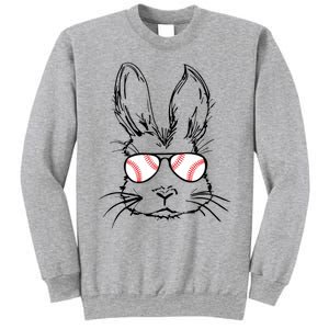 Bunny Face With Baseball Sunglasses Easter Day Gift Sweatshirt