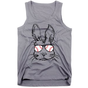 Bunny Face With Baseball Sunglasses Easter Day Gift Tank Top