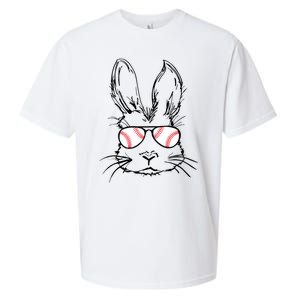 Bunny Face With Baseball Sunglasses Easter Day Gift Sueded Cloud Jersey T-Shirt