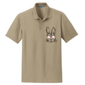 Bunny Face With Baseball Sunglasses Easter Day Gift Dry Zone Grid Polo