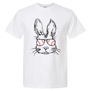 Bunny Face With Baseball Sunglasses Easter Day Gift Garment-Dyed Heavyweight T-Shirt