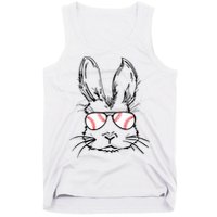 Bunny Face With Baseball Sunglasses Easter Day Gift Tank Top