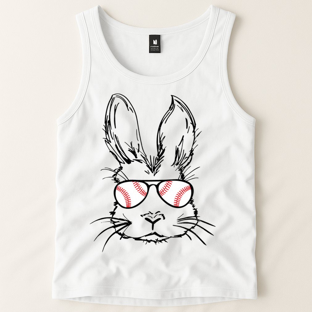 Bunny Face With Baseball Sunglasses Easter Day Gift Tank Top