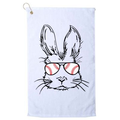 Bunny Face With Baseball Sunglasses Easter Day Gift Golf Towel