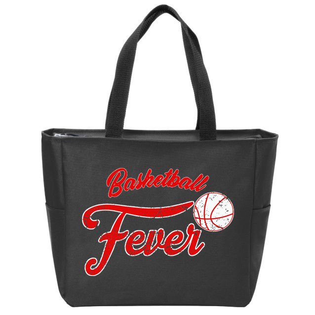 Basketball Fever Women Basketball Zip Tote Bag