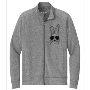 Bunny Face With Sunglasses Easter Day Stretch Full-Zip Cadet Jacket