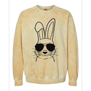 Bunny Face With Sunglasses Easter Day Colorblast Crewneck Sweatshirt