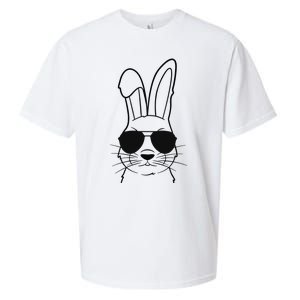 Bunny Face With Sunglasses Easter Day Sueded Cloud Jersey T-Shirt