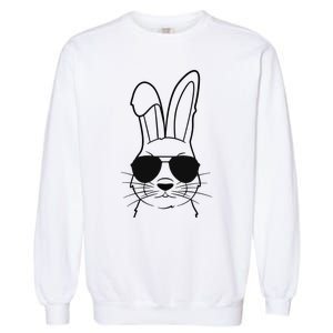 Bunny Face With Sunglasses Easter Day Garment-Dyed Sweatshirt