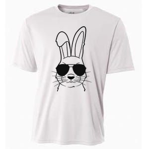 Bunny Face With Sunglasses Easter Day Cooling Performance Crew T-Shirt