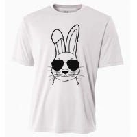 Bunny Face With Sunglasses Easter Day Cooling Performance Crew T-Shirt