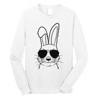 Bunny Face With Sunglasses Easter Day Long Sleeve Shirt