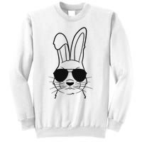 Bunny Face With Sunglasses Easter Day Sweatshirt