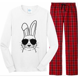 Bunny Face With Sunglasses Easter Day Long Sleeve Pajama Set