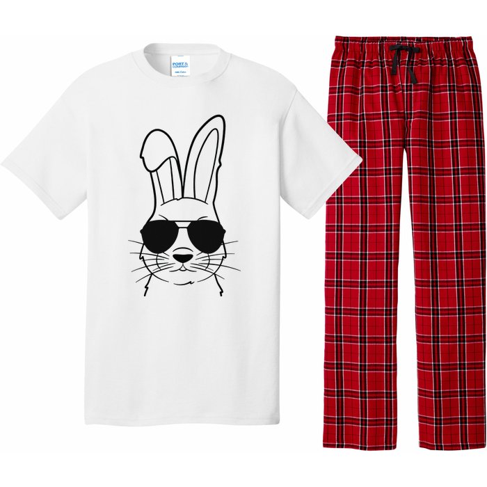 Bunny Face With Sunglasses Easter Day Pajama Set