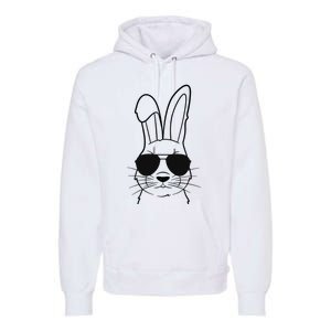 Bunny Face With Sunglasses Easter Day Premium Hoodie