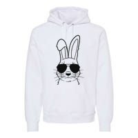 Bunny Face With Sunglasses Easter Day Premium Hoodie