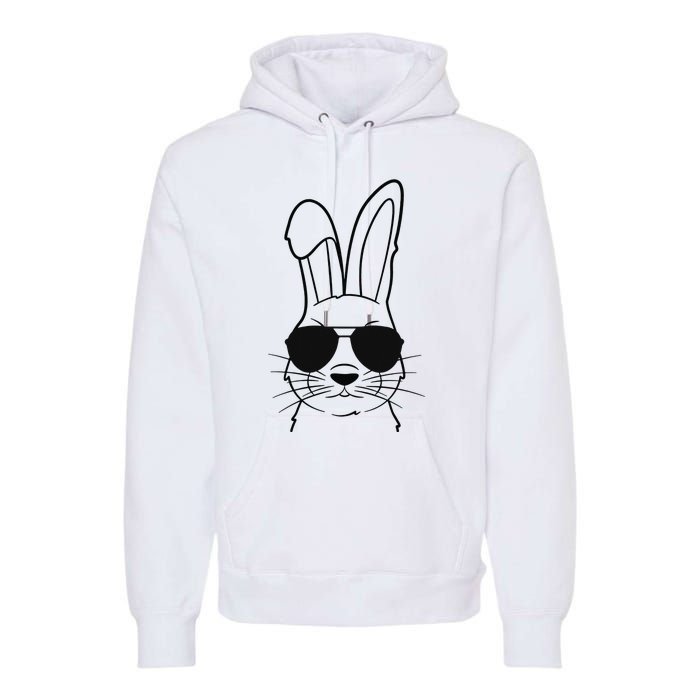 Bunny Face With Sunglasses Easter Day Premium Hoodie