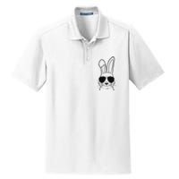 Bunny Face With Sunglasses Easter Day Dry Zone Grid Polo