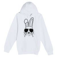 Bunny Face With Sunglasses Easter Day Premium Pullover Hoodie